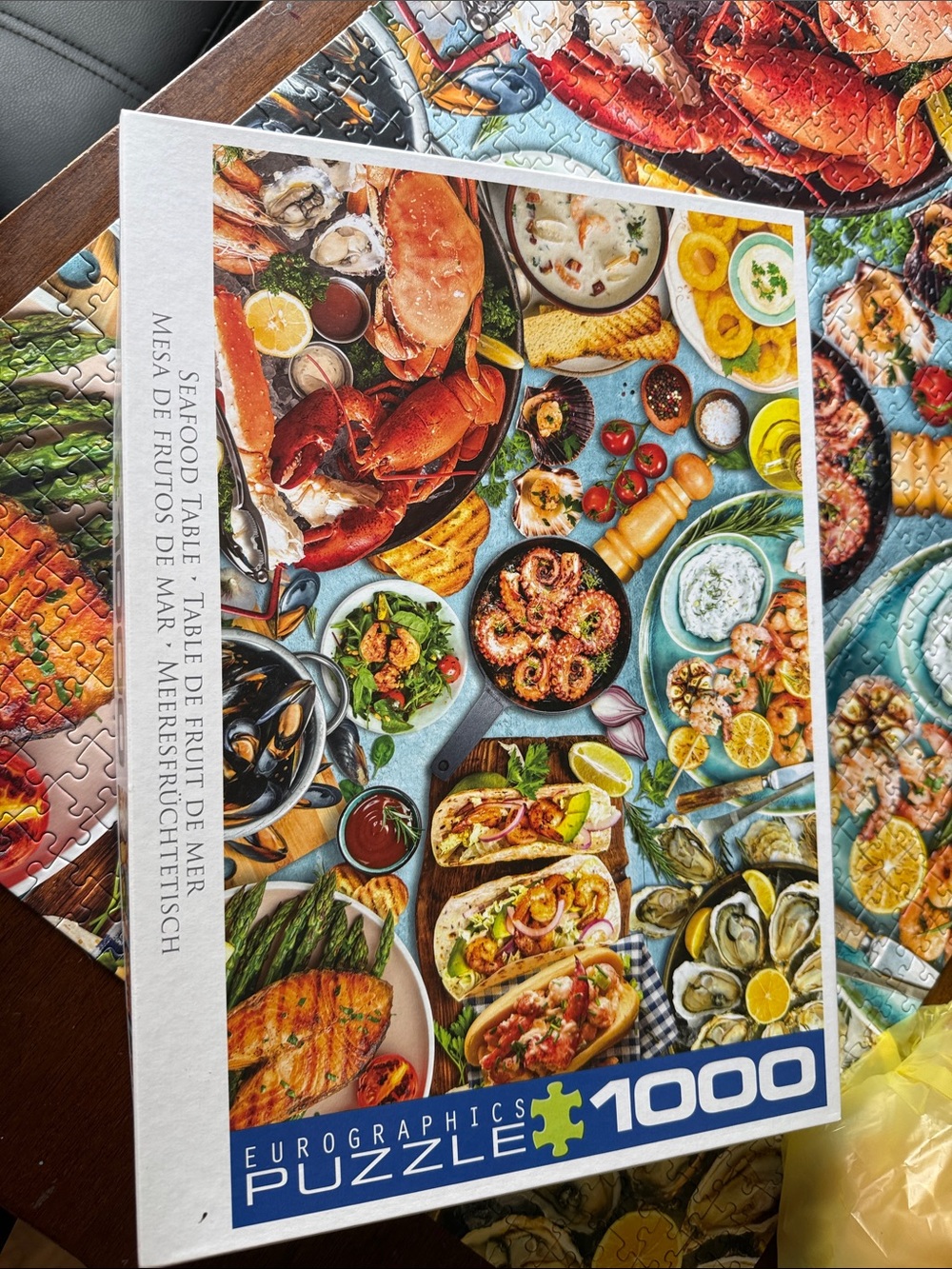 Seafood Table Puzzle - Blue Artwork Jigsaw